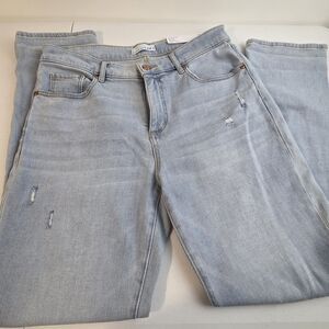 NWT Ann Taylor Loft Size 29 / 8 Mid Rise The Girlfriend Light Wash Regular Jeans